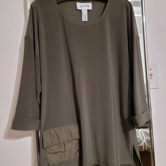 Joseph Ribkoff 3/4 sleeve top with pocket - Picture 5 of 5